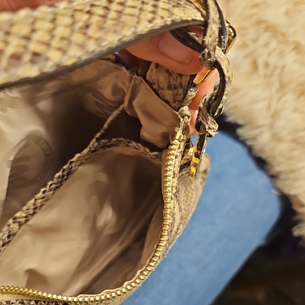 Michael Kors Tan and Brown Snake Print Clutch - Picture 9 of 9